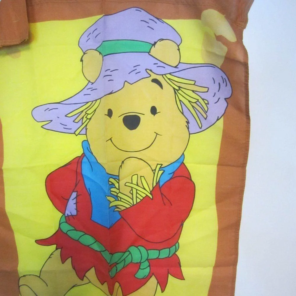 DISNEY Winnie The Pooh Fall Halloween Thanksgiving Scarecrow Flag 28X40